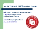 Các công cụ phân tích môi trường vĩ mô