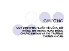 QUY ĐỊNH PHÁP LUẬT VỀ CÔNG BỐ THÔNG TIN TRONG HOẠT ĐỘNG CHỨNG KHOÁN VÀ THỊ TRƯỜNG CHỨNG KHOÁN