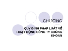 QUY ĐỊNH PHÁP LUẬT VỀ HOẠT ĐỘNG CÔNG TY CHỨNG KHOÁN