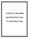 7 Lỗi SEO Cơ Bản Khiến Bạn Bị Phạt Bởi Google Và Cách Phòng Tránh