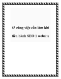 63 công việc cần làm khi tiến hành SEO 1 website