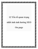 12 Yếu tố quan trọng nhất ảnh ảnh hưởng SEO On page