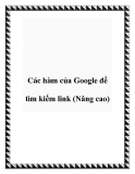 Các hàm của Google để tìm kiếm link (Nâng cao)