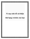 51 mẹo để cải thiện thứ hạng website của bạn