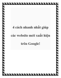 4 cách nhanh nhất giúp các website mới xuất hiện trên Google!