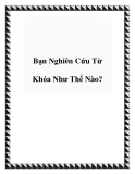Bạn Nghiên Cứu Từ Khóa Như Thế Nào?