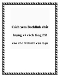 Cách xem Backlink chất lượng và cách tăng PR cao cho website của bạn