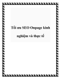 Tối ưu SEO Onpage kinh nghiệm và thực tế