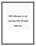 SEO hiệu quả và các cách làm SEO tốt nhất hiện nay