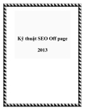 Kỹ thuật SEO Off page 2013