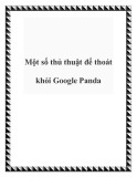 Một số thủ thuật để thoát khỏi Google Panda