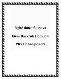 Nghệ thuật tối ưu và kiếm Backlink Dofollow PR9 từ Google.com