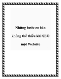 Những bước cơ bản không thể thiếu khi SEO một Website