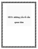 SEO: những yếu tố cần quan tâm