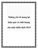 Những yếu tố mang lại hiệu quả và chất lượng cho một chiến dịch SEO