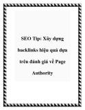 SEO Tip: Xây dựng backlinks hiệu quả dựa trên đánh giá về Page Authority