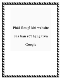 Phải làm gì khi website của bạn rớt hạng trên Google