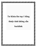 Tư Khóa lên top 1 bằng thuộc tính không cần backlink