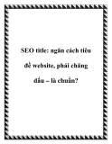 SEO title: ngăn cách tiêu đề website, phải chăng dấu – là chuẩn?