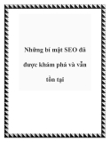 Những bí mật SEO đã được khám phá và vẫn tồn tại