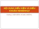 NỘI DUNG ĐIỀU KIỆN VÀ ĐIỀU KHOẢN HỢP ĐỒNG NGOẠI THƯƠNG