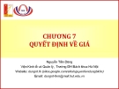 QUYẾT ĐỊNH VỀ GIÁ