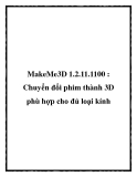 MakeMe3D 1.2.11.1100 : Chuyển đổi phim thành 3D phù hợp cho đủ loại kính