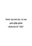 Nước ép trái cây và rau quả giúp giảm cholesterol “xấu”