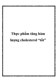 Thực phẩm tăng hàm lượng cholesterol “tốt”