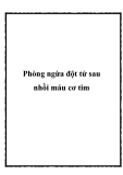 Phòng ngừa đột tử sau nhồi máu cơ tim