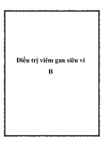 Điều trị viêm gan siêu vi B