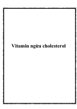 Vitamin ngừa cholesterol