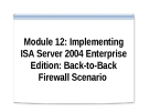 Module 12: Implementing ISA Server 2004 Enterprise Edition: Back-to-Back Firewall Scenario
