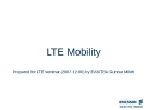 LTE Mobility