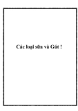 Các loại sữa và Gút
