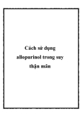 Cách sử dụng allopurinol trong suy thận mãn