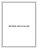 Bài thuốc chữa ho kéo dài