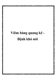 Viêm bàng quang kẽ Bệnh khó nói