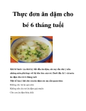 Thực đơn ăn dặm cho bé 6 tháng tuổi 