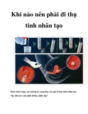 Khi nào nên phải đi thụ tinh nhân tạo 