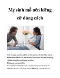 Mẹ sinh mổ nên kiêng cữ đúng cách 