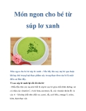 Món ngon cho bé từ súp lơ xanh 