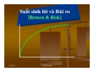 Suất sinh lời và Rủi ro [Return & Risk]