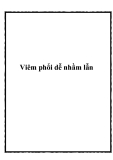 Viêm phổi dễ nhầm lẫn