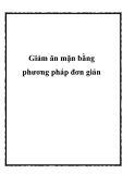Giảm ăn mặn bằng phương pháp đơn giản