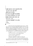 Báo cáo " Nhìn nhận của người dân về một số vấn đề liên quan đến doanh nghiệp tư nhân và ảnh hưởng của nó đến đánh giá của họ về các chủ doanh nghịp tư nhân" 