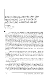 Báo cáo " Định hướng giá trị việc làm của người nông dân bị thu hồi đất để xây dựng khu công nghiệp"