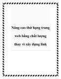 Nâng cao thứ hạng trang web bằng chất lượng thay vì xây dựng link