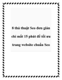 8 thủ thuật Seo đơn giản chỉ mất 15 phút để tối ưu trang website chuẩn Seo