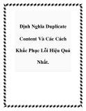 Định Nghĩa Duplicate Content Và Các Cách Khắc Phục Lỗi Hiệu Quả Nhất.